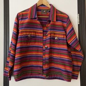 Vintage Don’t Mess with Texas 100% cotton jacket. Rainbow Shacket. Trucker